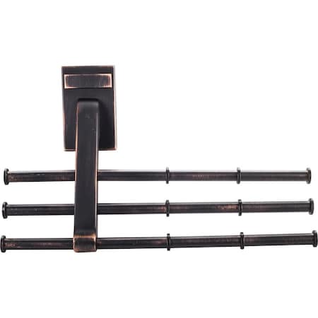 Hardware Resources Brushed Oil Rubbed Bronze Tri-Level Hook Tie Organizer 356T-DBAC